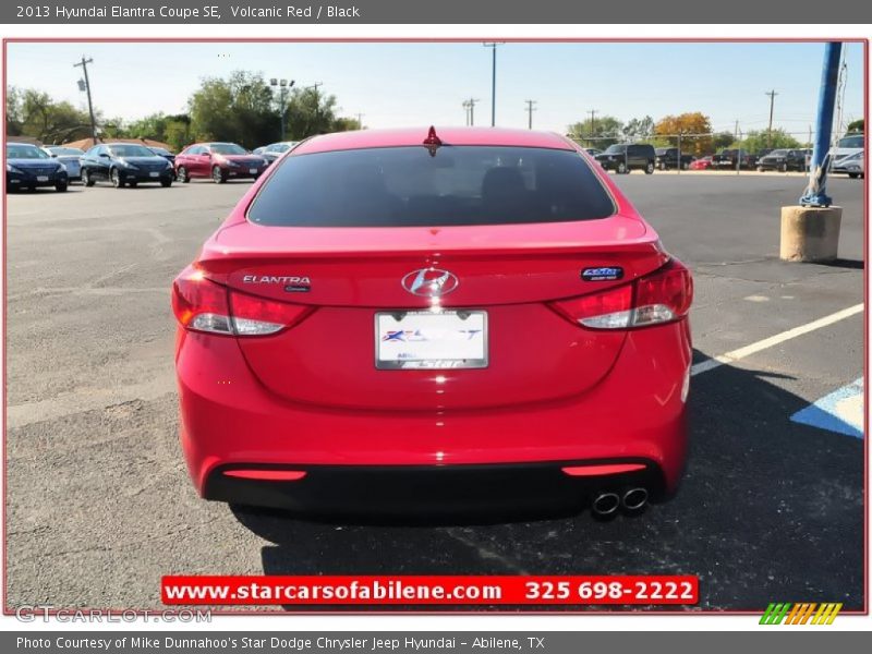 Volcanic Red / Black 2013 Hyundai Elantra Coupe SE