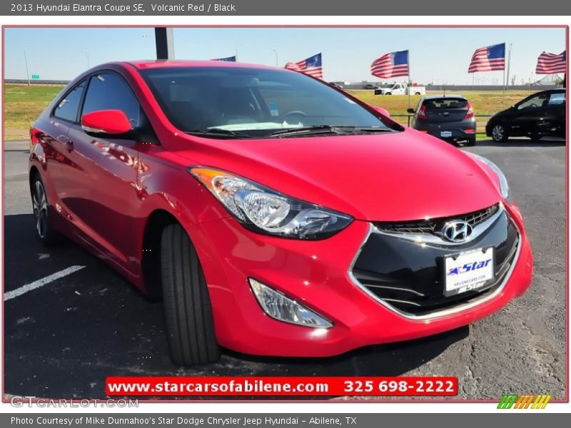 Volcanic Red / Black 2013 Hyundai Elantra Coupe SE