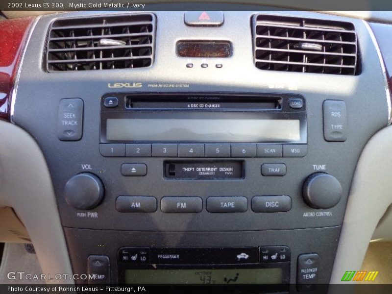 Mystic Gold Metallic / Ivory 2002 Lexus ES 300