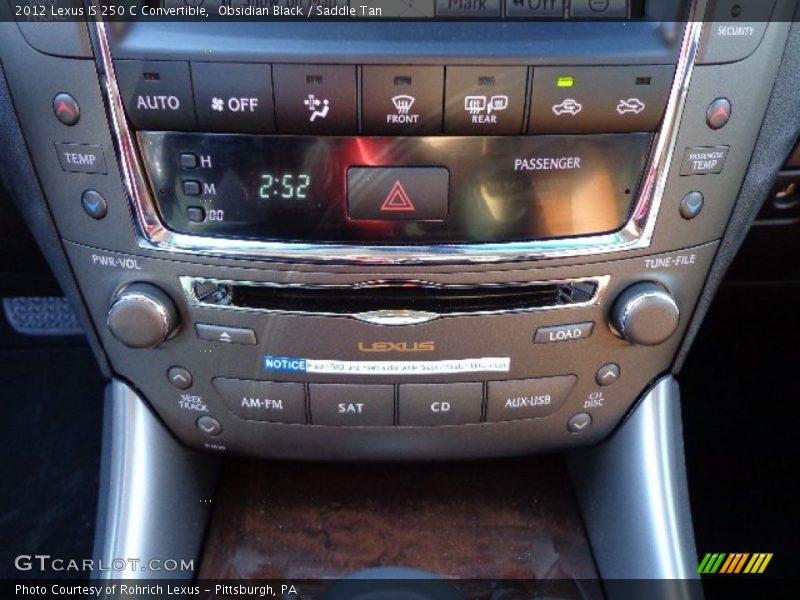 Obsidian Black / Saddle Tan 2012 Lexus IS 250 C Convertible