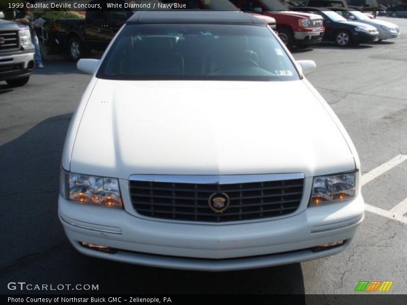 White Diamond / Navy Blue 1999 Cadillac DeVille Concours
