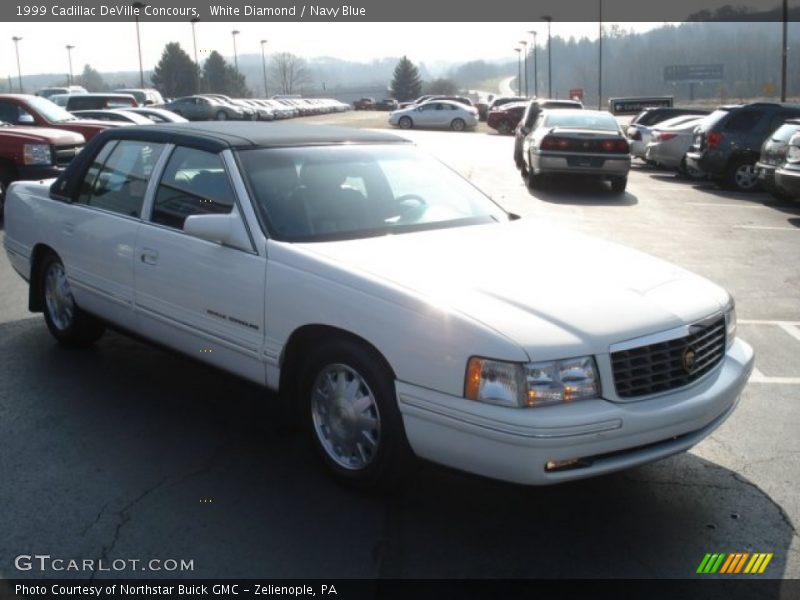 White Diamond / Navy Blue 1999 Cadillac DeVille Concours