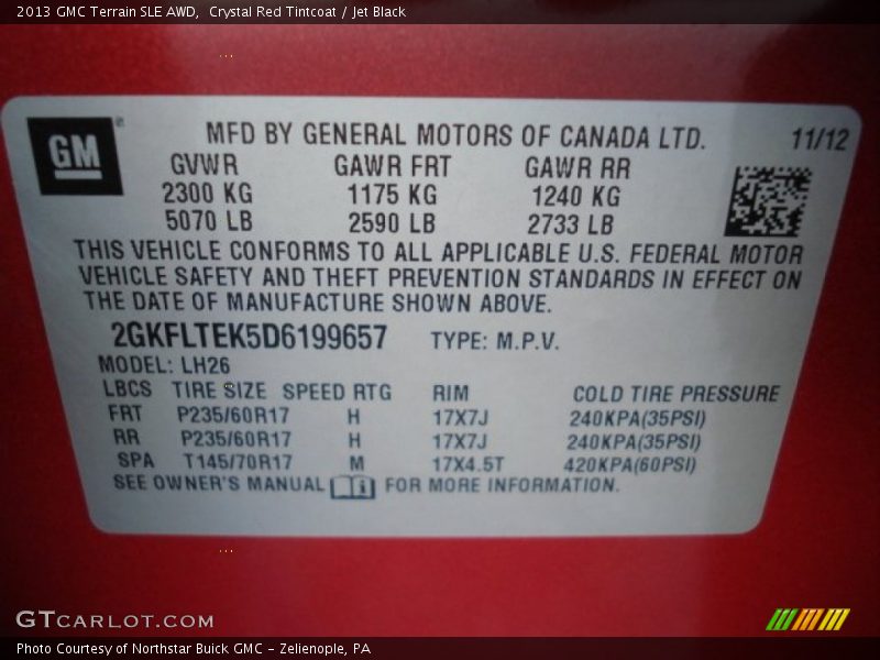 Crystal Red Tintcoat / Jet Black 2013 GMC Terrain SLE AWD