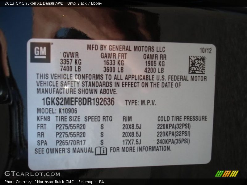 Onyx Black / Ebony 2013 GMC Yukon XL Denali AWD