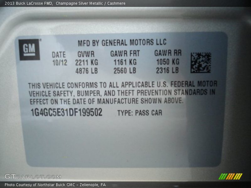 Champagne Silver Metallic / Cashmere 2013 Buick LaCrosse FWD