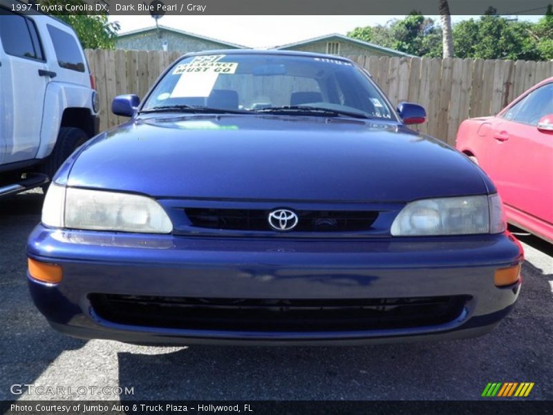 Dark Blue Pearl / Gray 1997 Toyota Corolla DX