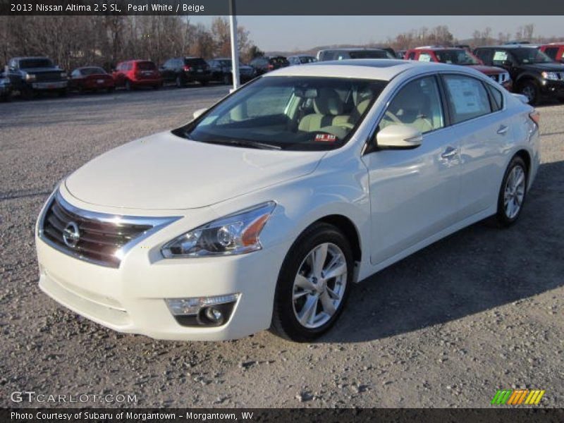 Pearl White / Beige 2013 Nissan Altima 2.5 SL