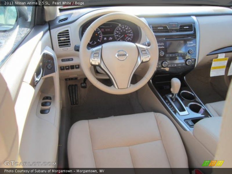Pearl White / Beige 2013 Nissan Altima 2.5 SL