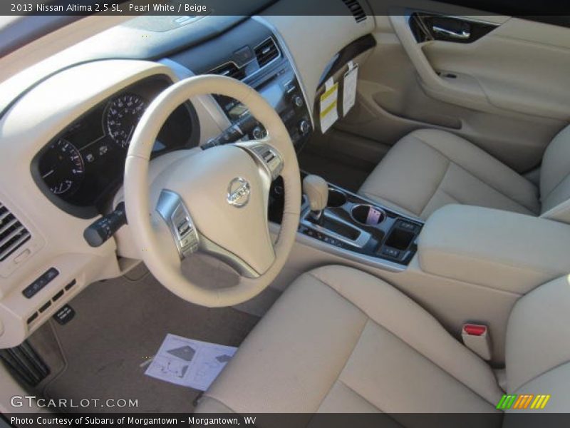Pearl White / Beige 2013 Nissan Altima 2.5 SL