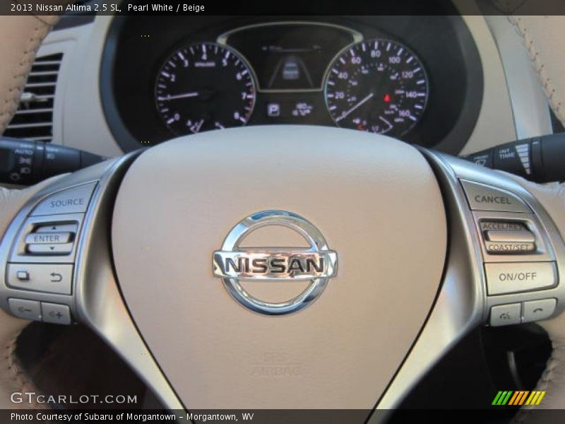 Pearl White / Beige 2013 Nissan Altima 2.5 SL