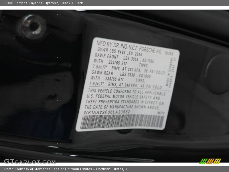 Black / Black 2006 Porsche Cayenne Tiptronic