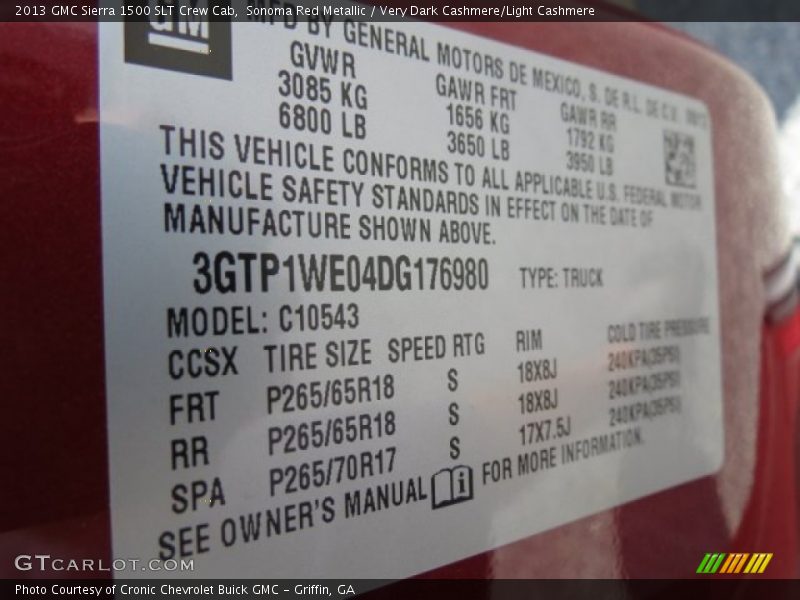 Sonoma Red Metallic / Very Dark Cashmere/Light Cashmere 2013 GMC Sierra 1500 SLT Crew Cab