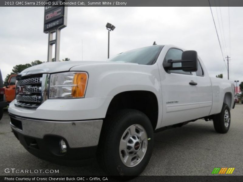Summit White / Ebony 2013 GMC Sierra 2500HD SLE Extended Cab