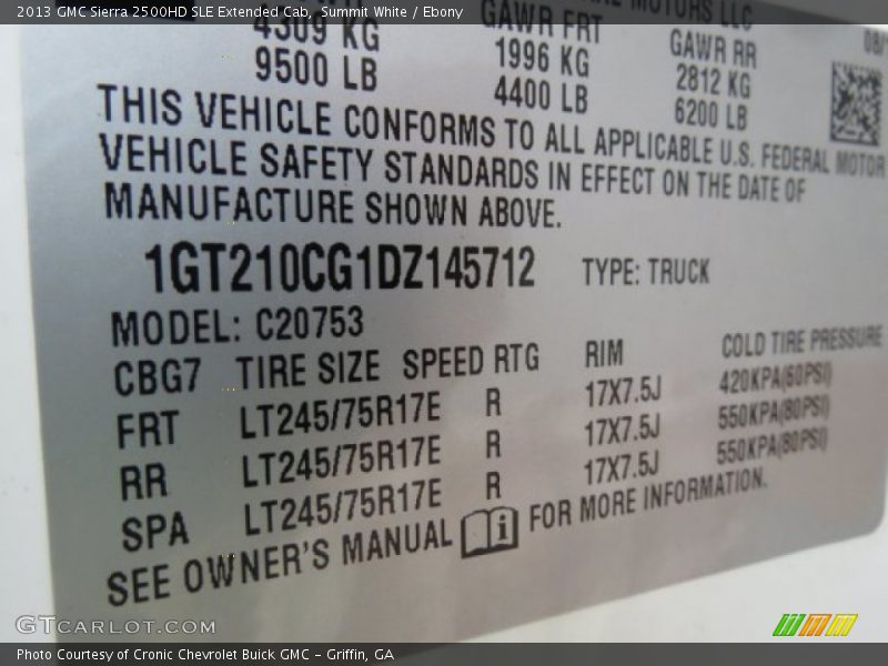 Summit White / Ebony 2013 GMC Sierra 2500HD SLE Extended Cab