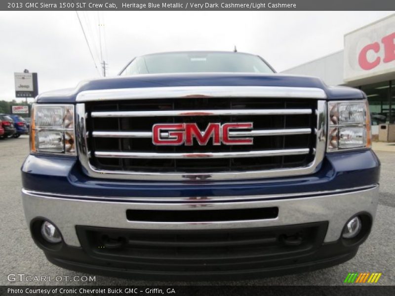 Heritage Blue Metallic / Very Dark Cashmere/Light Cashmere 2013 GMC Sierra 1500 SLT Crew Cab