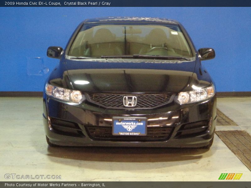 Crystal Black Pearl / Gray 2009 Honda Civic EX-L Coupe