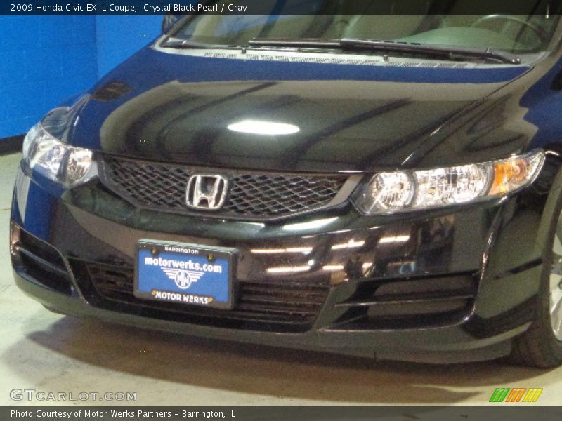 Crystal Black Pearl / Gray 2009 Honda Civic EX-L Coupe