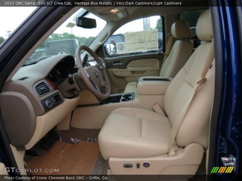 Heritage Blue Metallic / Very Dark Cashmere/Light Cashmere 2013 GMC Sierra 1500 SLT Crew Cab