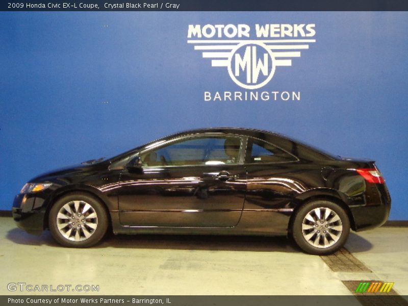 Crystal Black Pearl / Gray 2009 Honda Civic EX-L Coupe