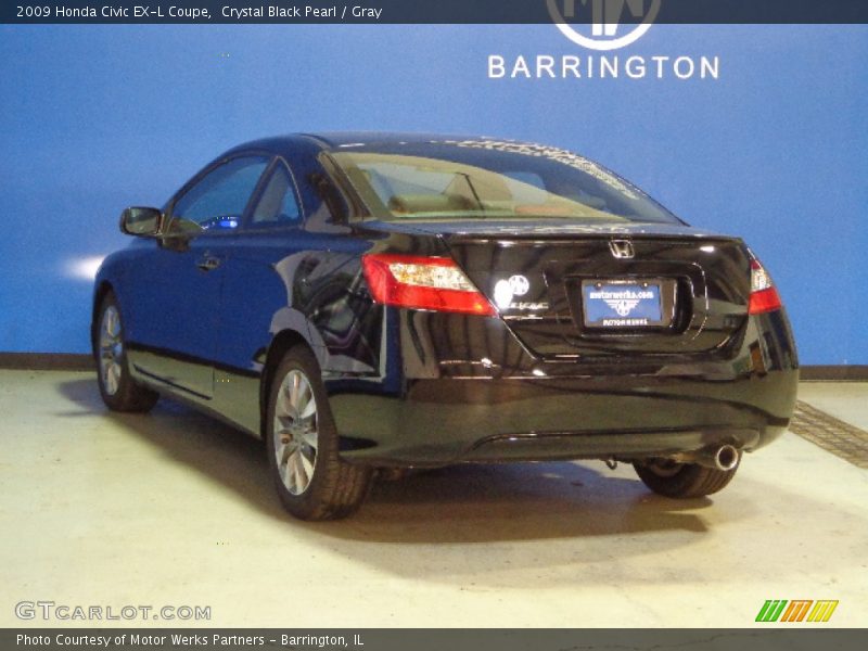 Crystal Black Pearl / Gray 2009 Honda Civic EX-L Coupe