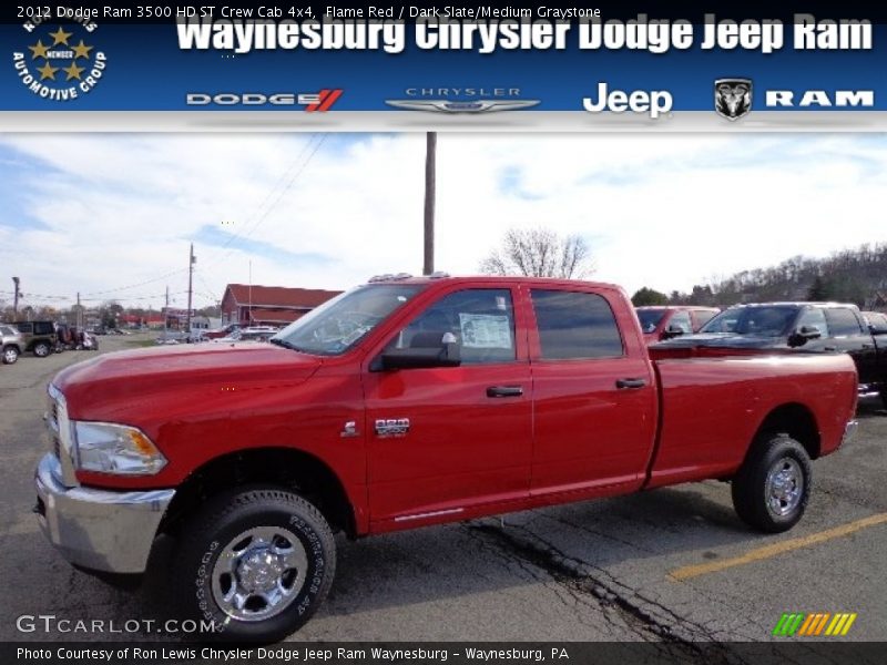 Flame Red / Dark Slate/Medium Graystone 2012 Dodge Ram 3500 HD ST Crew Cab 4x4