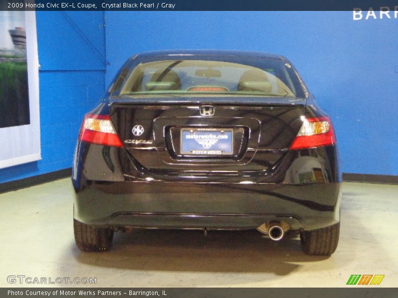 Crystal Black Pearl / Gray 2009 Honda Civic EX-L Coupe