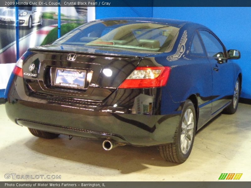 Crystal Black Pearl / Gray 2009 Honda Civic EX-L Coupe