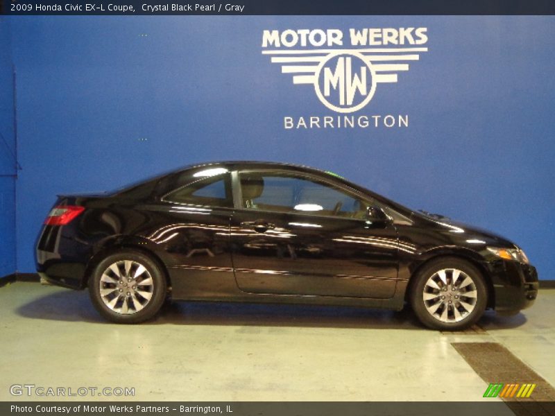 Crystal Black Pearl / Gray 2009 Honda Civic EX-L Coupe