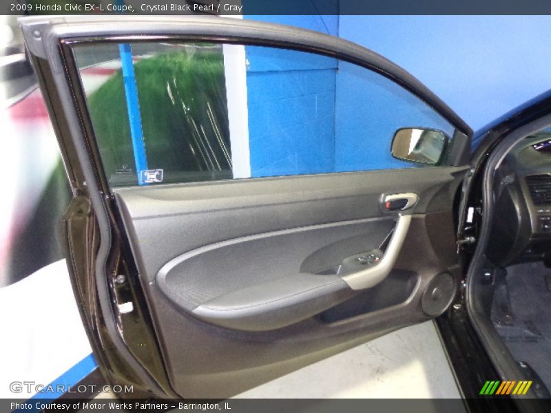 Crystal Black Pearl / Gray 2009 Honda Civic EX-L Coupe
