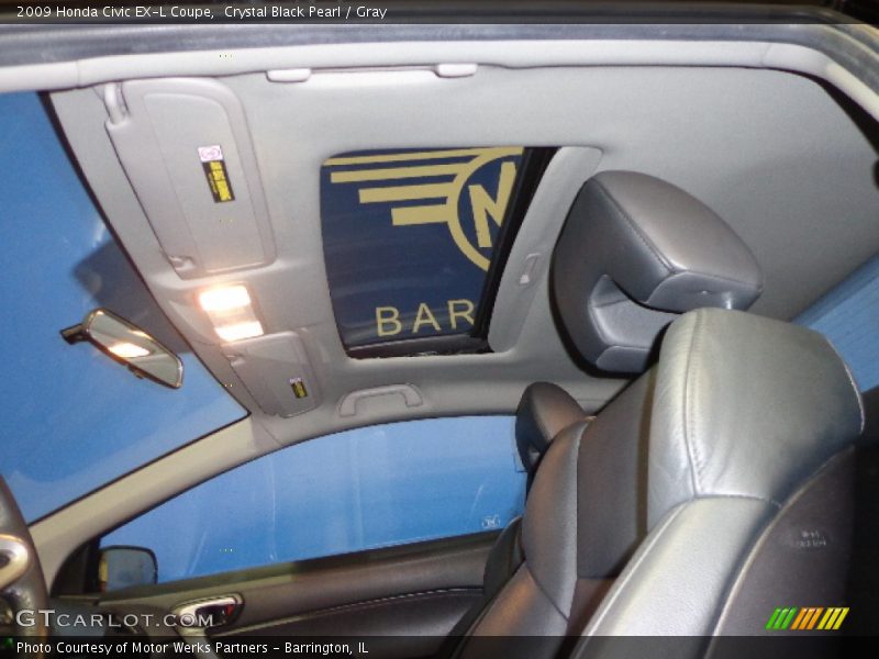 Crystal Black Pearl / Gray 2009 Honda Civic EX-L Coupe