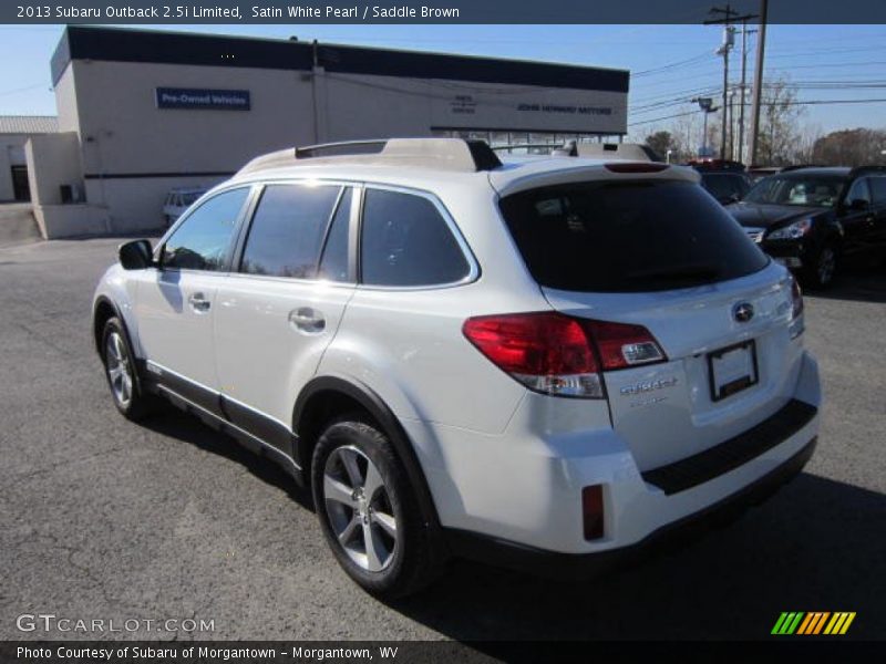 Satin White Pearl / Saddle Brown 2013 Subaru Outback 2.5i Limited