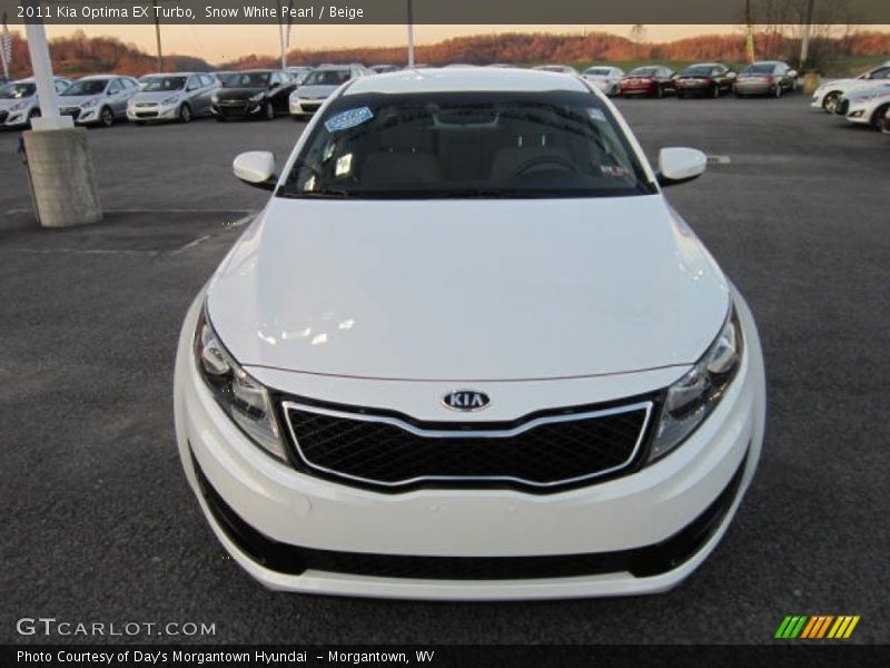 Snow White Pearl / Beige 2011 Kia Optima EX Turbo