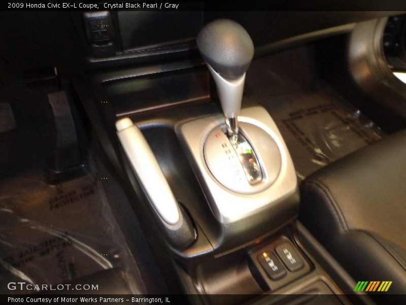 Crystal Black Pearl / Gray 2009 Honda Civic EX-L Coupe
