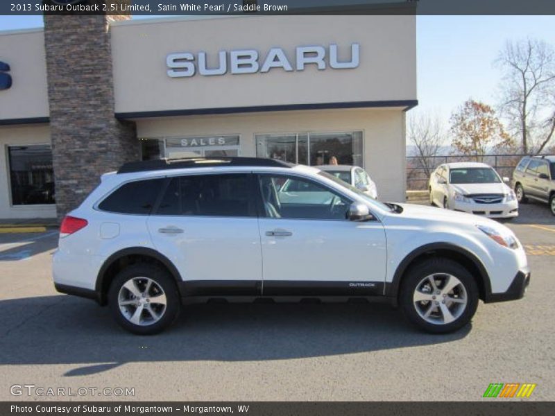 Satin White Pearl / Saddle Brown 2013 Subaru Outback 2.5i Limited