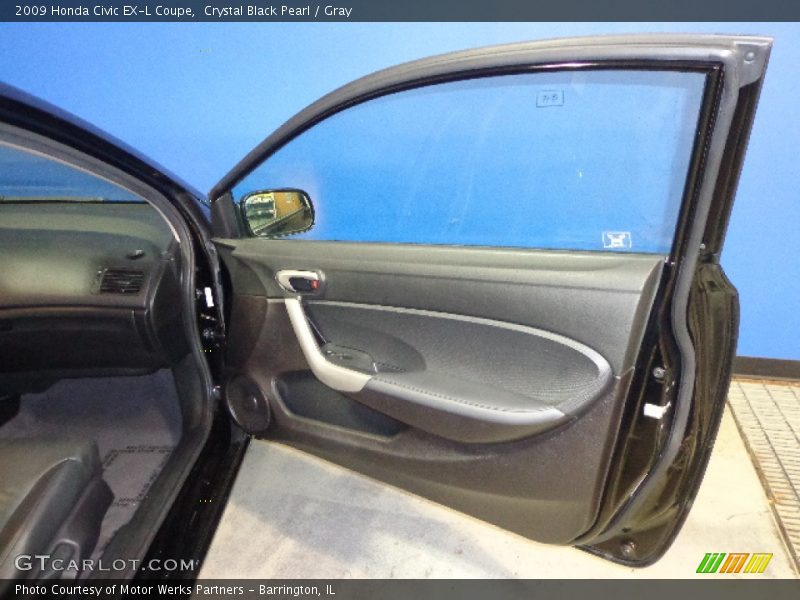 Crystal Black Pearl / Gray 2009 Honda Civic EX-L Coupe