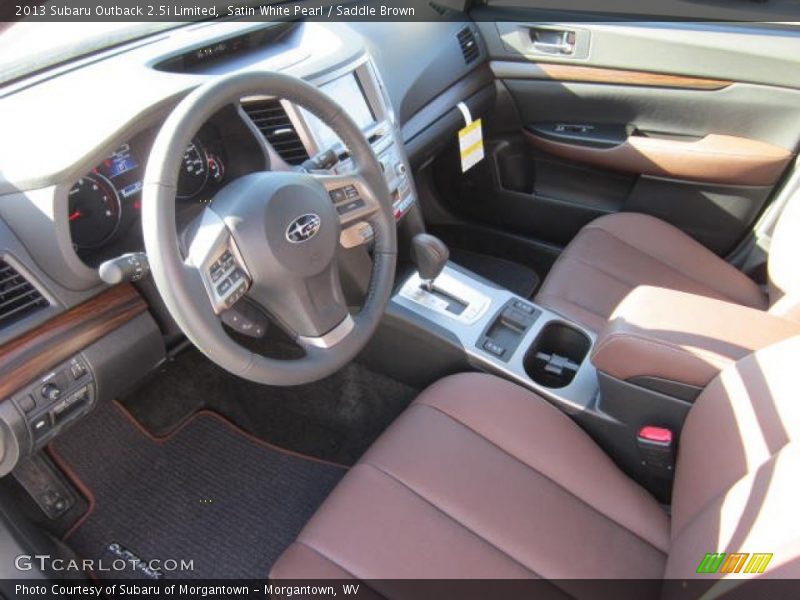 Satin White Pearl / Saddle Brown 2013 Subaru Outback 2.5i Limited