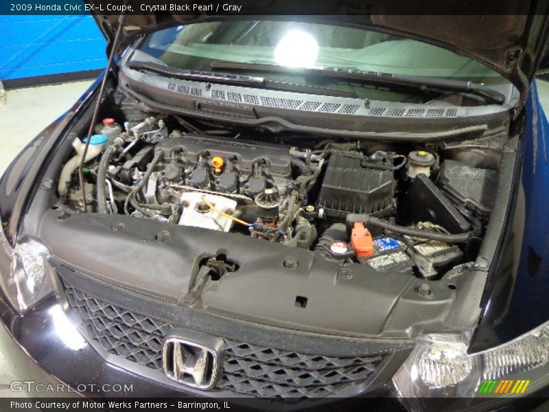 Crystal Black Pearl / Gray 2009 Honda Civic EX-L Coupe