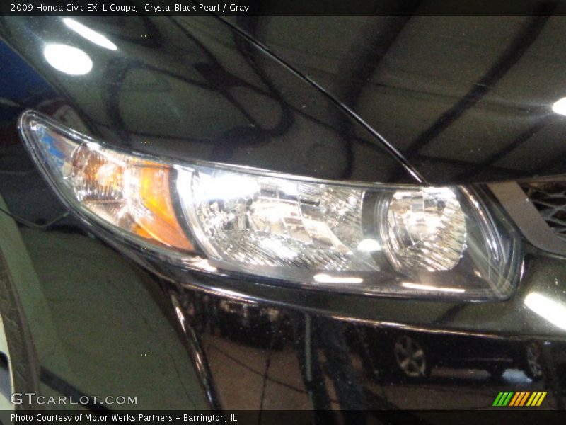Crystal Black Pearl / Gray 2009 Honda Civic EX-L Coupe