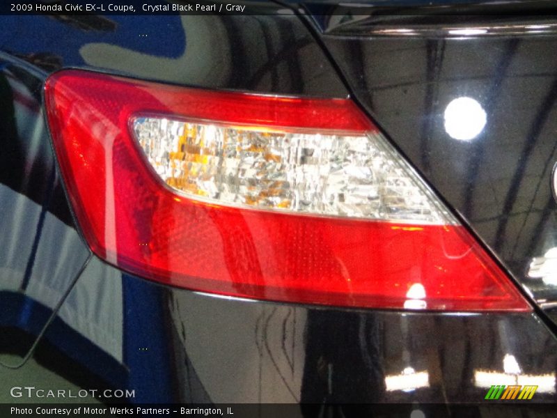 Crystal Black Pearl / Gray 2009 Honda Civic EX-L Coupe