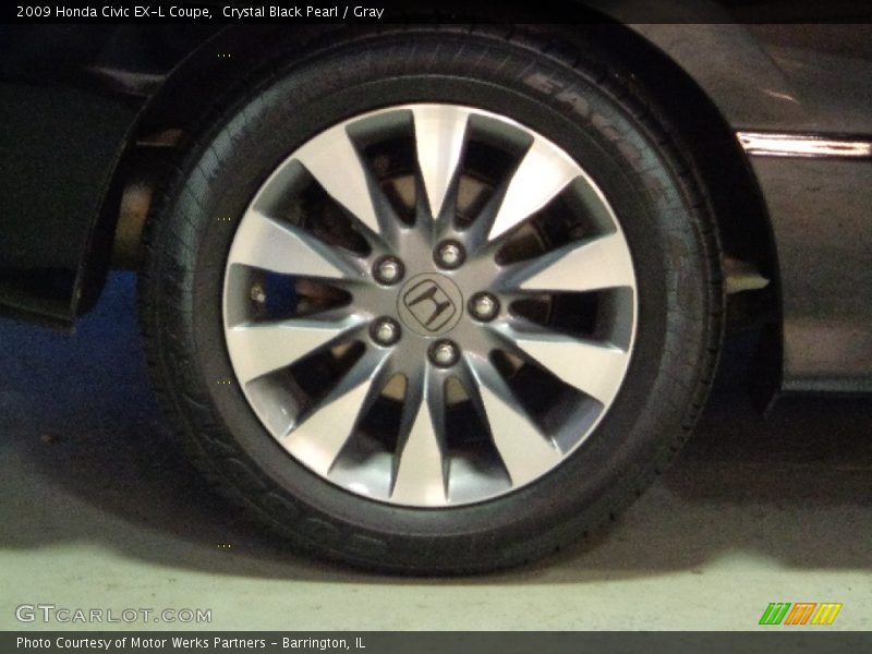Crystal Black Pearl / Gray 2009 Honda Civic EX-L Coupe
