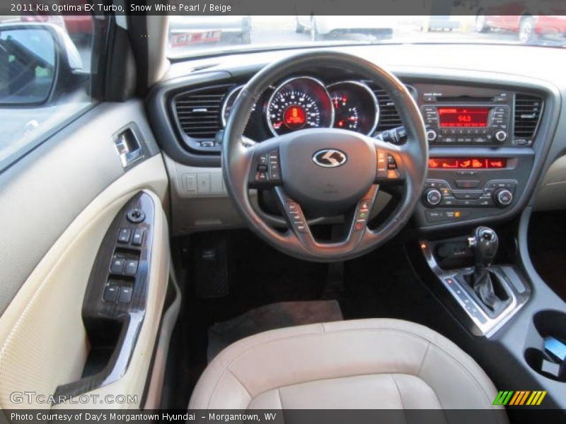Snow White Pearl / Beige 2011 Kia Optima EX Turbo