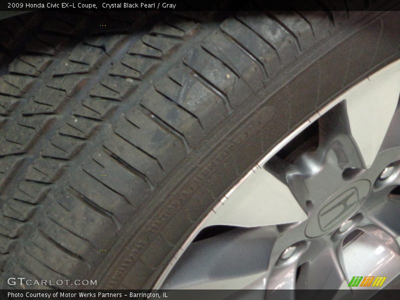 Crystal Black Pearl / Gray 2009 Honda Civic EX-L Coupe