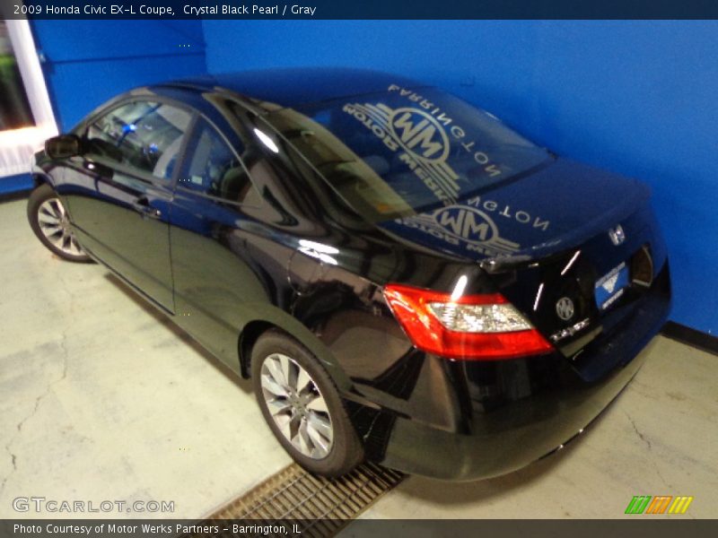 Crystal Black Pearl / Gray 2009 Honda Civic EX-L Coupe