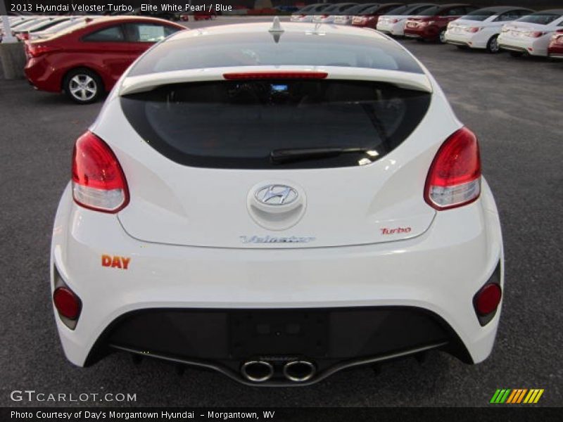 Elite White Pearl / Blue 2013 Hyundai Veloster Turbo