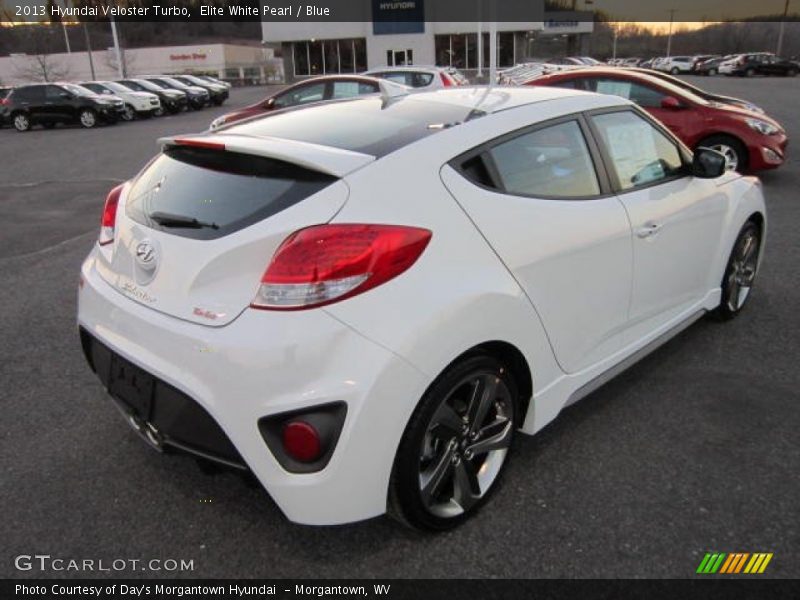 Elite White Pearl / Blue 2013 Hyundai Veloster Turbo