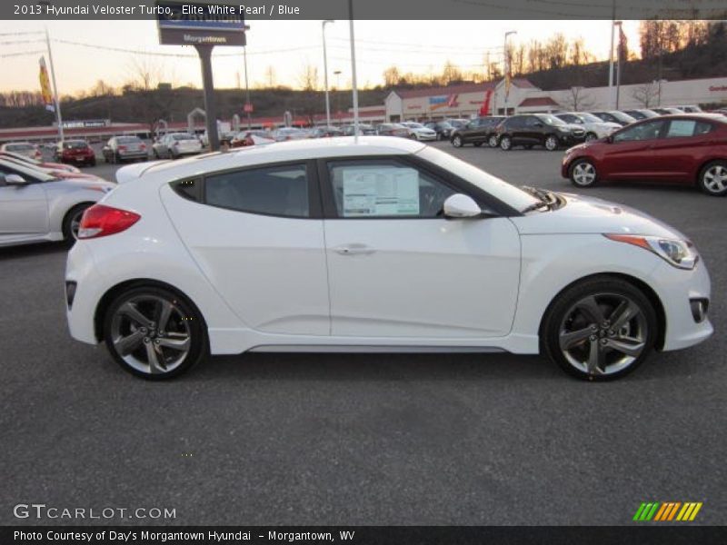 Elite White Pearl / Blue 2013 Hyundai Veloster Turbo