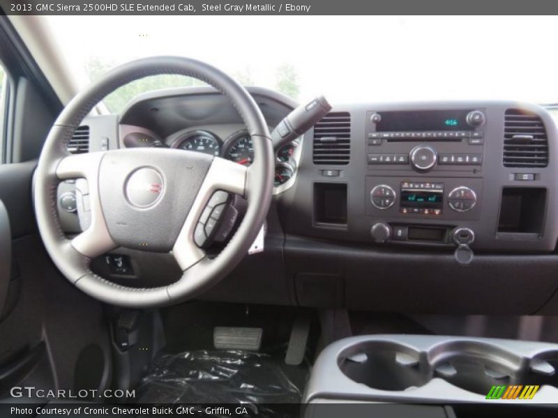 Steel Gray Metallic / Ebony 2013 GMC Sierra 2500HD SLE Extended Cab