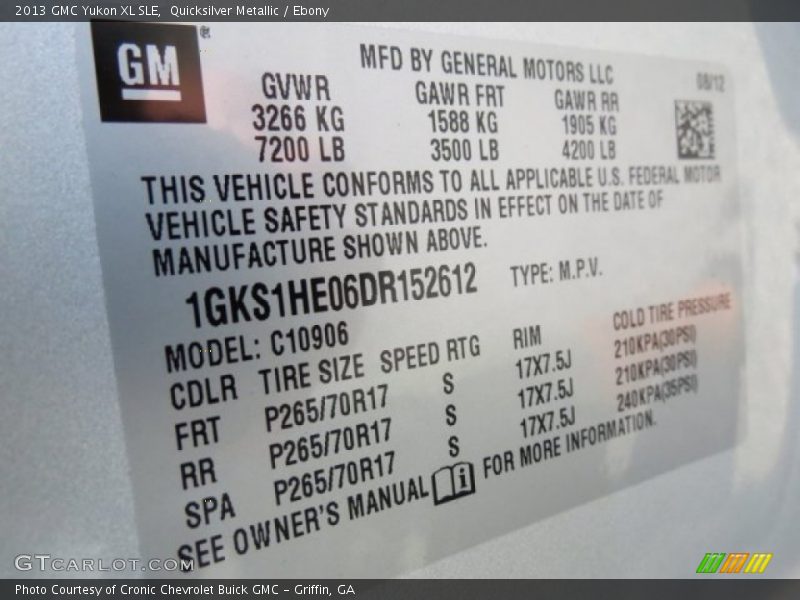 Quicksilver Metallic / Ebony 2013 GMC Yukon XL SLE