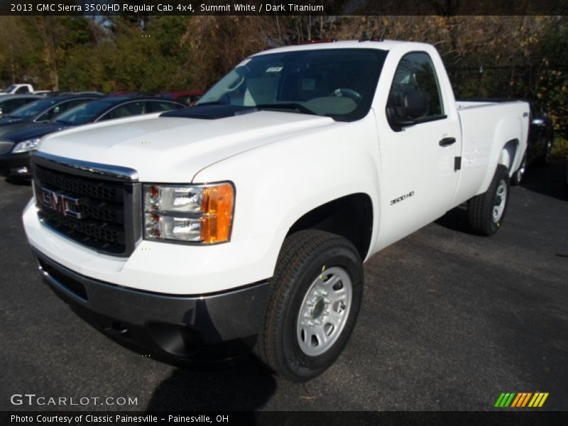 Summit White / Dark Titanium 2013 GMC Sierra 3500HD Regular Cab 4x4