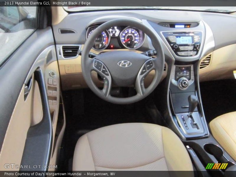 Midnight Black / Beige 2013 Hyundai Elantra GLS